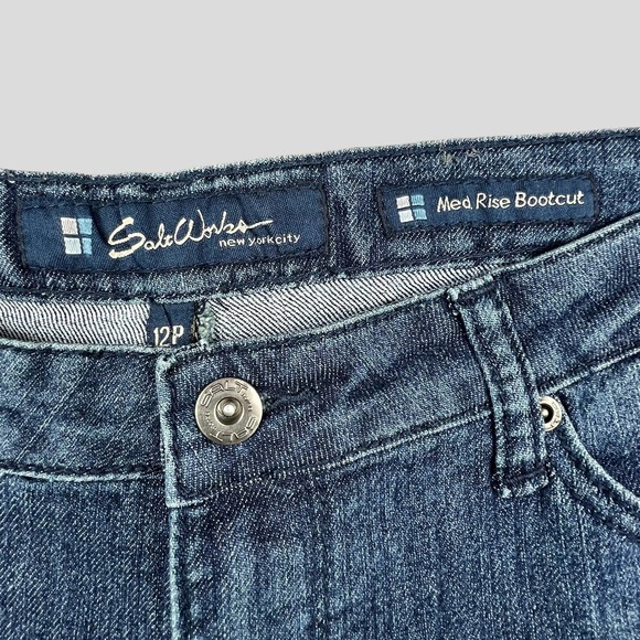 #25 Y2K Salt Works New York City Med Rise Boot Cut Jeans with Jeweled Pockets - Picture 6 of 11